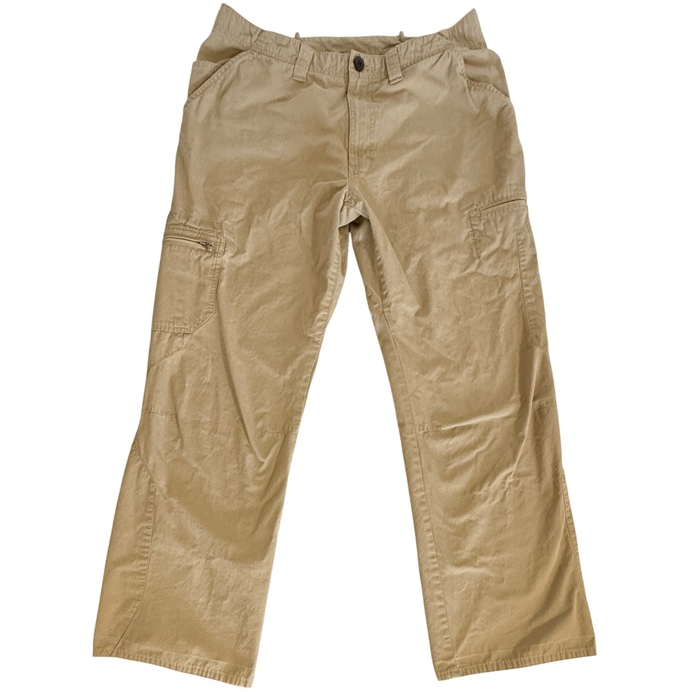 Patagonia Cargo Pants Mens 34 Tan Organic Cotton Straight Leg Outdoor Hiking